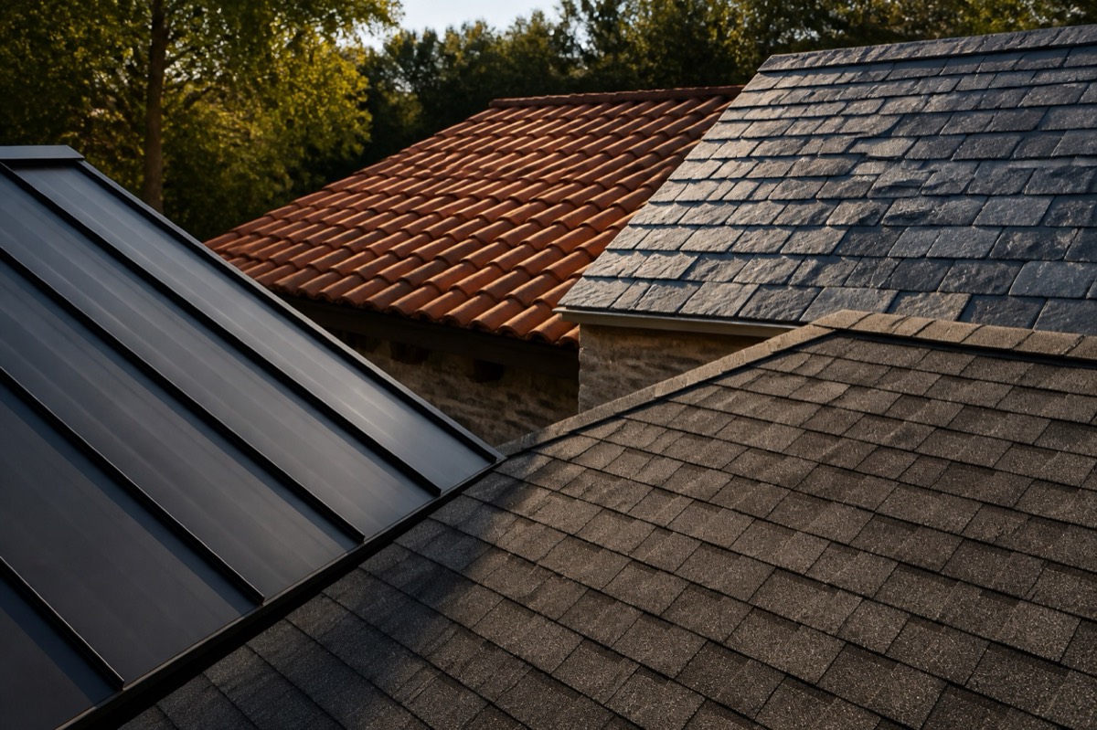 Standing-seam metal, clay tile, slate and asphalt shingle roof surfaces compared